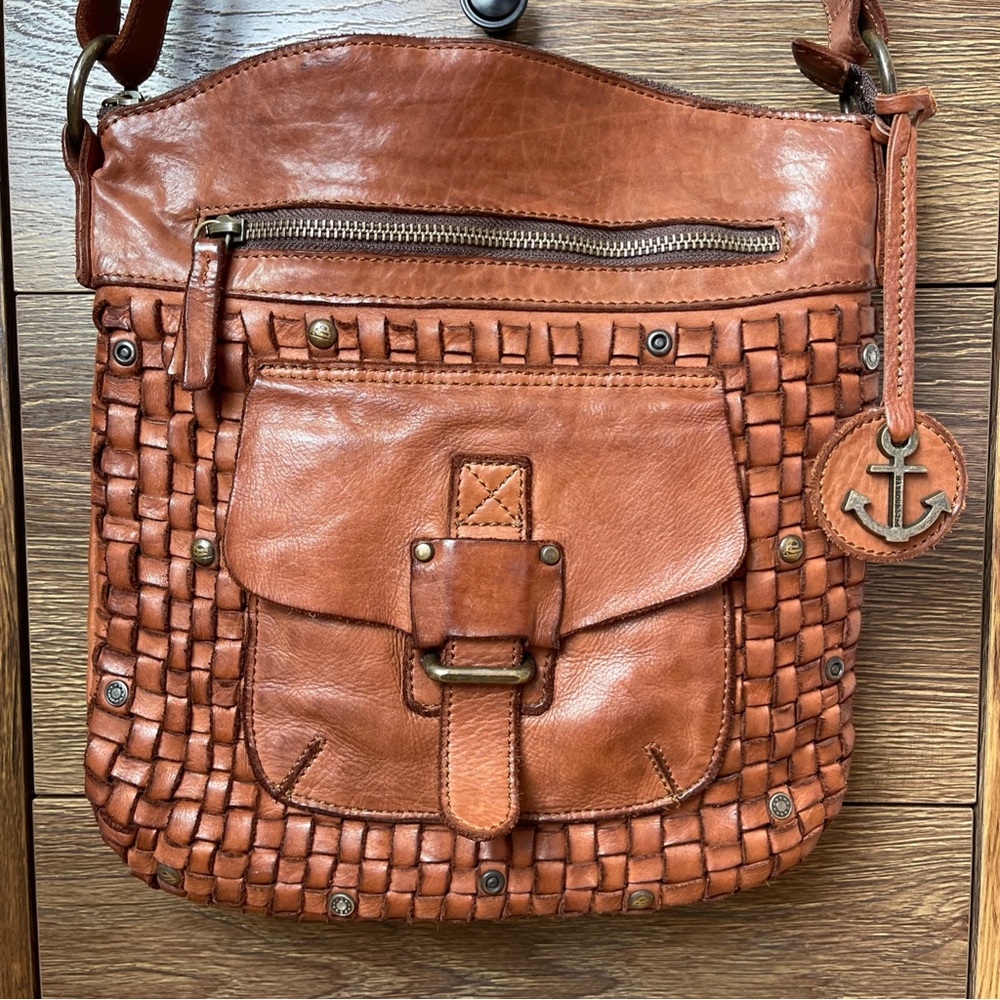 Harbour 2nd Woven Leather Crossbody Bag Urban Poets Aurora